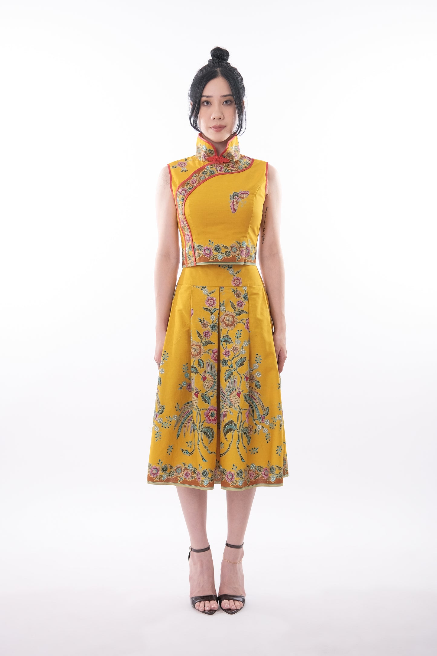 Batik Crop Top & Midi Skirt