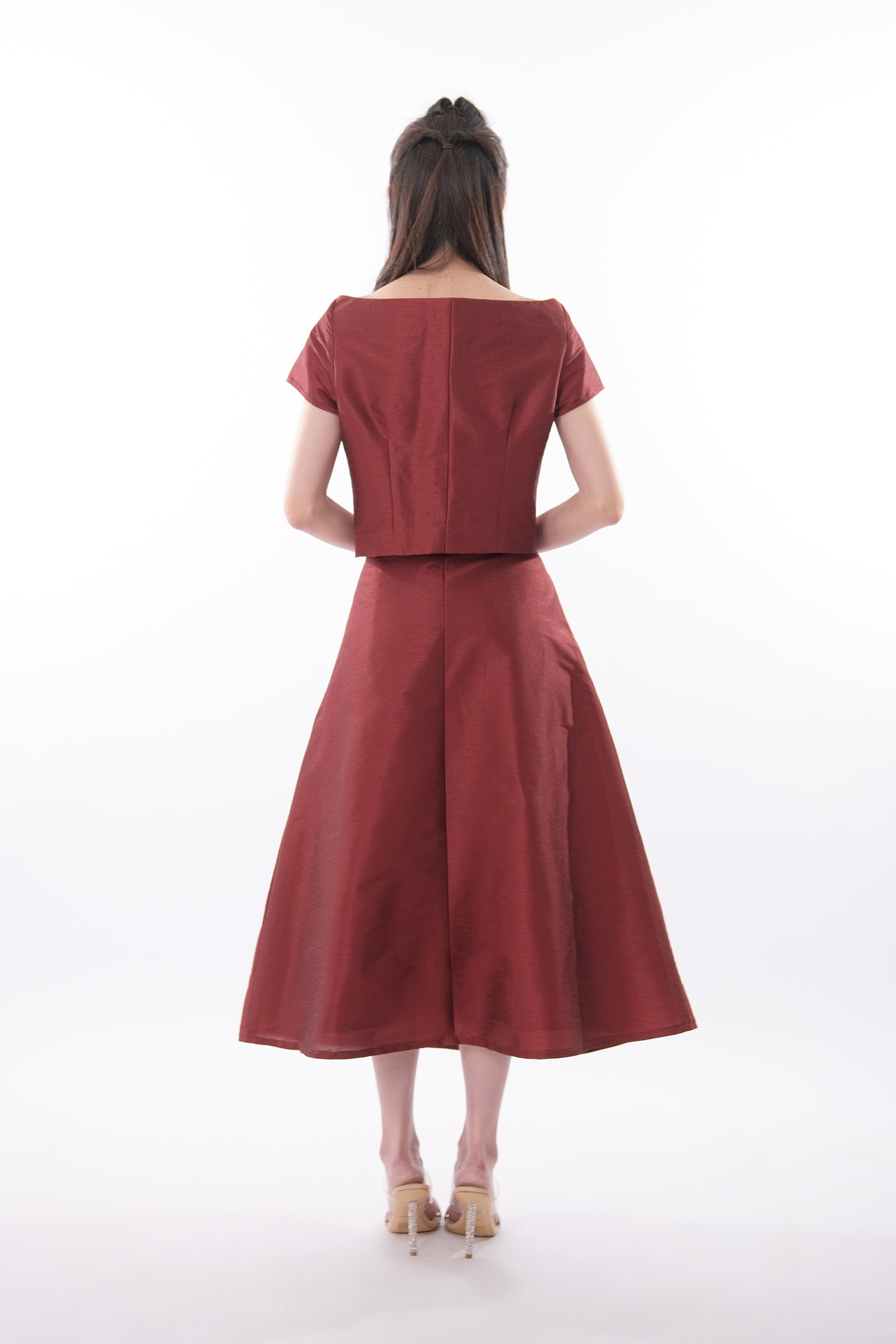 Top Buttons & Flare Skirt