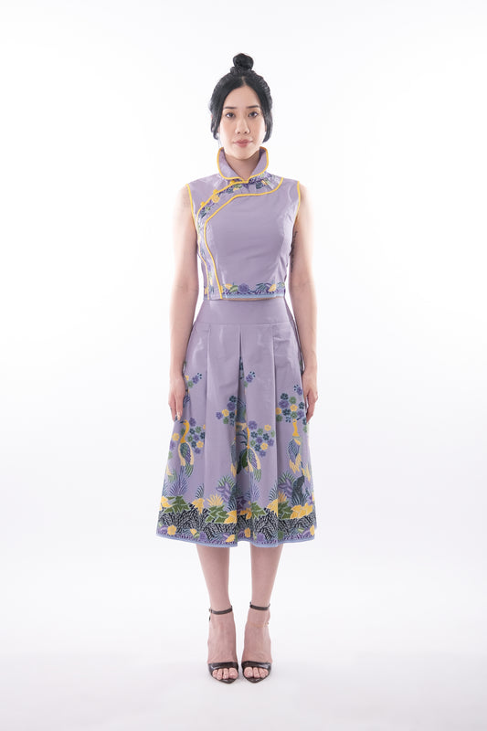 Batik Crop Top & Midi Skirt