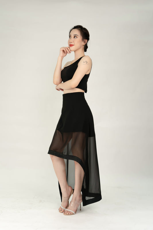 Onyx Crop Top & Flare Skirt