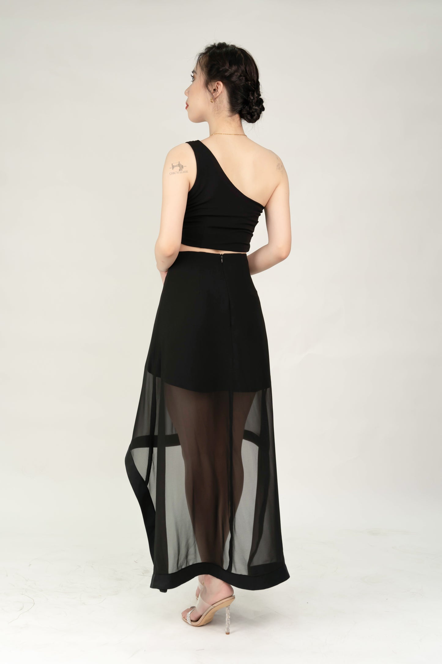 Onyx Crop Top & Flare Skirt