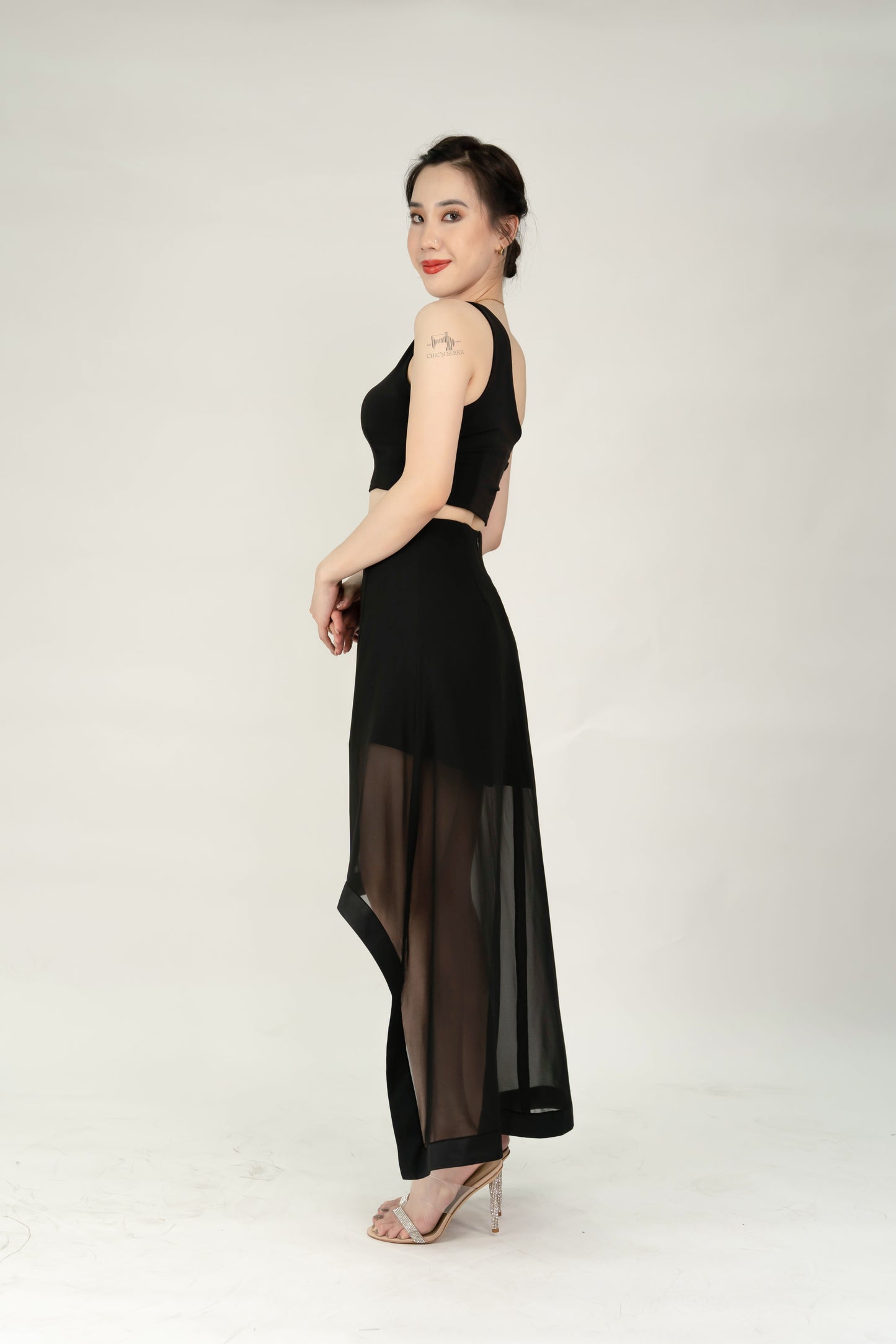 Onyx Crop Top & Flare Skirt
