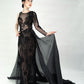 Onyx One Sleeve Beaded Gown