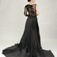 Onyx One Sleeve Beaded Gown