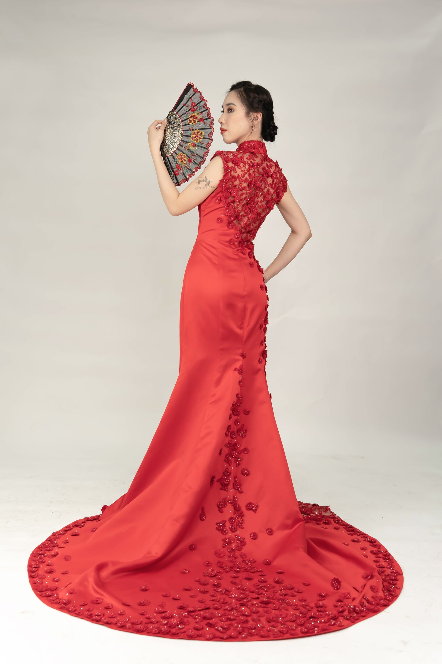 Beaded Cheongsam Gown